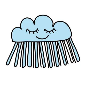 Boho cloud with rain. Cute vector illustration Stock Illustration