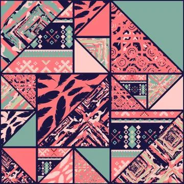 Boho coral background Illustrazione stock