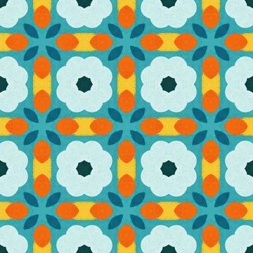 Boho Daisy Pattern Seamless Background Pattern Stock Illustration