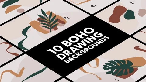 Boho Drawıng Backgrounds After Effects stock