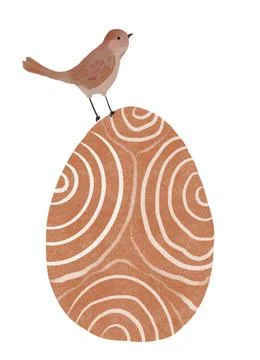 Boho Easter spring eggs with blossom, greeting cards with eggs and flowers in Stock Illustration