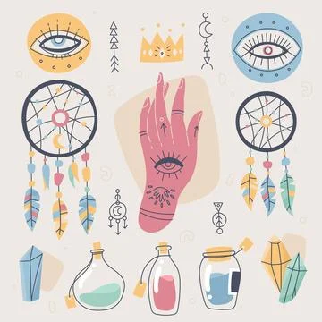 Boho element collection Stock Illustration
