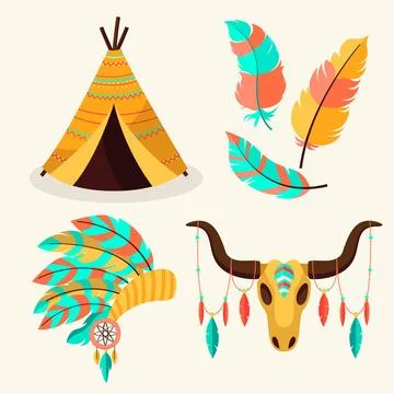 Boho element collection Stock Illustration