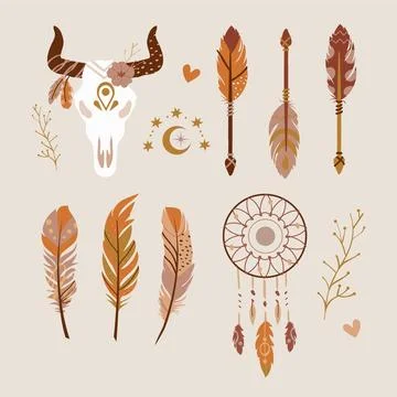 Boho elements collection Illustrazione stock