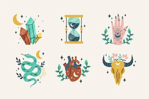 Boho elements collection Illustrazione stock