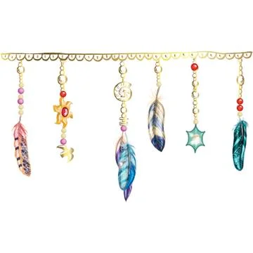 Boho elements. Vector illustration with feathers, chain and jewels . Ornament Stock Illustration