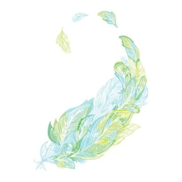Boho Feather Print Stock Illustration