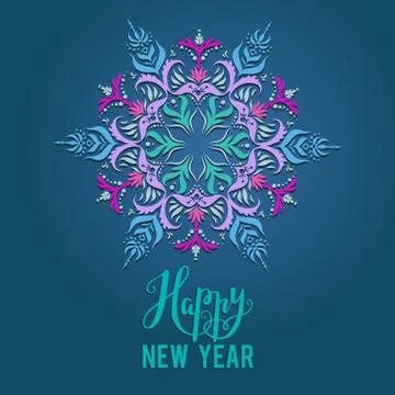 Boho festive snowflakes Stock Illustration