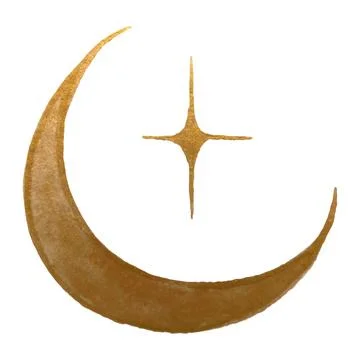 Boho flash tattoo design hand drawn art sun and crescent moon set. Antique style Stock Illustration