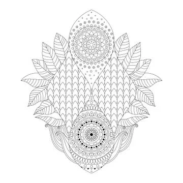 Boho floral mehendi pattern Stock Illustration