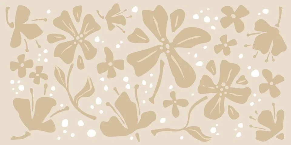 Boho floral silhouettes Illustrazione stock