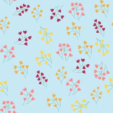 Boho Floral vintage seamless pattern. Hippie flower power retro textile print Stock Illustration