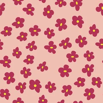 Boho Floral vintage seamless pattern. Hippie flower power retro textile print Stock Illustration