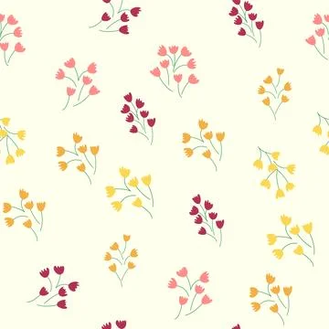 Boho Floral vintage seamless pattern. Hippie flower power retro textile print 스톡 일러스트