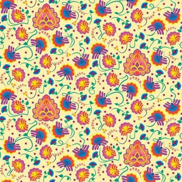 Boho-flores-orange Stock Illustration