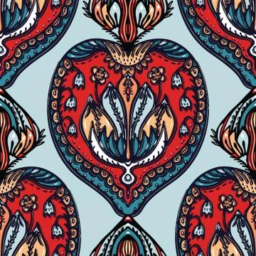 Boho flower mandala vector all over print. Seamless repeating pattern swatch 스톡 일러스트