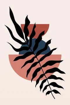 Boho flower Wall Decor Printable Poster. Flower Wall Art Home Decoration Post Stock Illustration