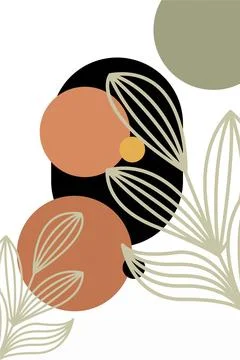 Boho flower Wall Decor Printable Poster. Flower Wall Art Home Decoration Post Stock Illustration