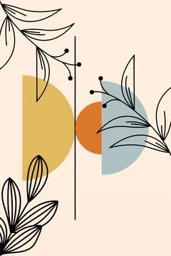 Boho flower Wall Decor Printable Poster. Flower Wall Art Home Decoration Post Stock Illustration