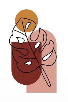 Boho flower Wall Decor Printable Poster. Flower Wall Art Home Decoration Post Stock Illustration