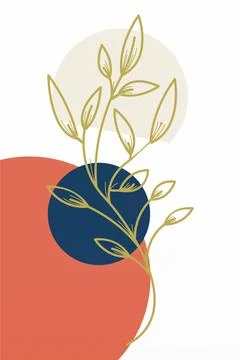 Boho flower Wall Decor Printable Poster. Flower Wall Art Home Decoration Post Stock Illustration