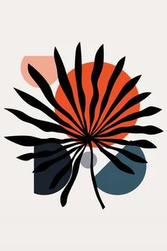 Boho flower Wall Decor Printable Poster. Flower Wall Art Home Decoration Post Stock Illustration