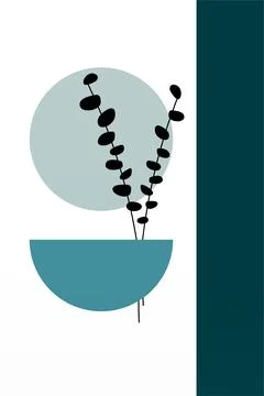 Boho flower Wall Decor Printable Poster. Flower Wall Art Home Decoration Post Stock Illustration