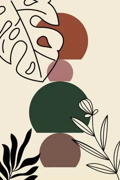 Boho flower Wall Decor Printable Poster. Flower Wall Art Home Decoration Post Stock Illustration