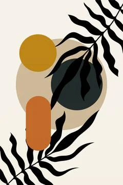 Boho flower Wall Decor Printable Poster. Flower Wall Art Home Decoration Post Stock Illustration