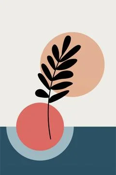 Boho flower Wall Decor Printable Poster. Flower Wall Art Home Decoration Post Stock Illustration