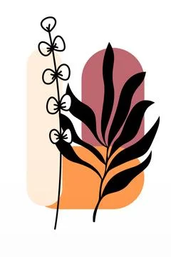 Boho flower Wall Decor Printable Poster. Flower Wall Art Home Decoration Post Stock Illustration