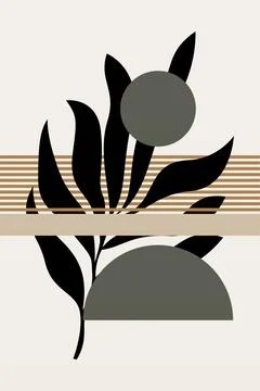 Boho flower Wall Decor Printable Poster. Flower Wall Art Home Decoration Post Stock Illustration