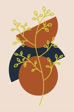 Boho flower Wall Decor Printable Poster. Flower Wall Art Home Decoration Post Stock Illustration