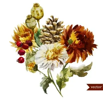 Boho flowers Stock Illustration