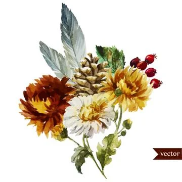 Boho flowers Stock Illustration