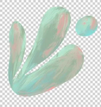 Boho free form shape with oil painting texture pastel color illustration 스톡 일러스트