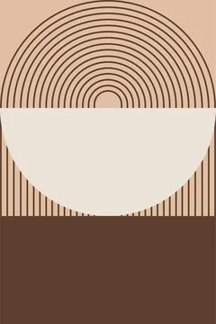 Boho Geometric Retro Arch Wall Print Stock Illustration