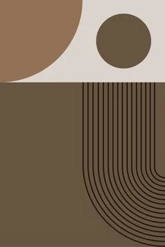 Boho Geometric Retro Arch Wall Print Stock Illustration