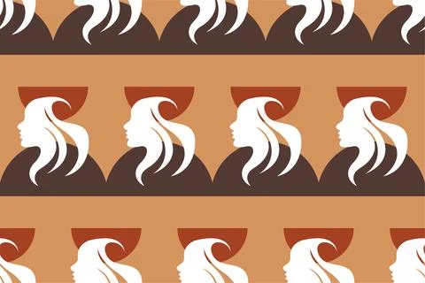 Boho girl seamless pattern background Stock Illustration