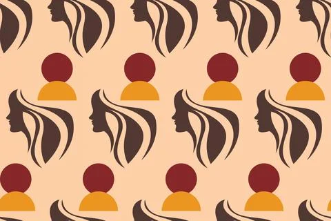 Boho girl seamless pattern background Stock Illustration