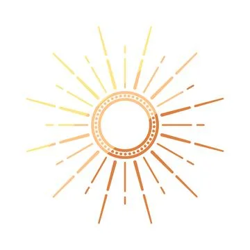 Boho gradient sun vector icon radiating celestial light 스톡 일러스트