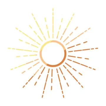 Boho gradient sun vector icon radiating light Stockillustratie