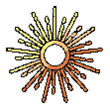 Boho gradient sun vector icon radiating light Stock Illustration