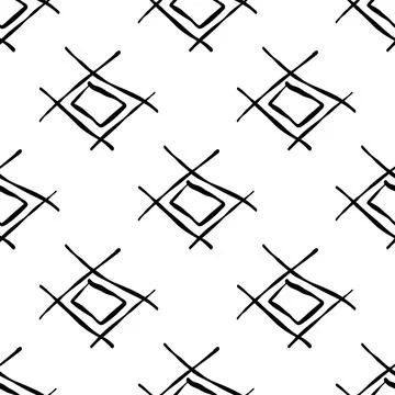 Boho icon doodle line pattern black white Illustrazione stock