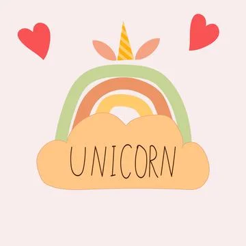 Boho kids rainbow. Stock Illustration