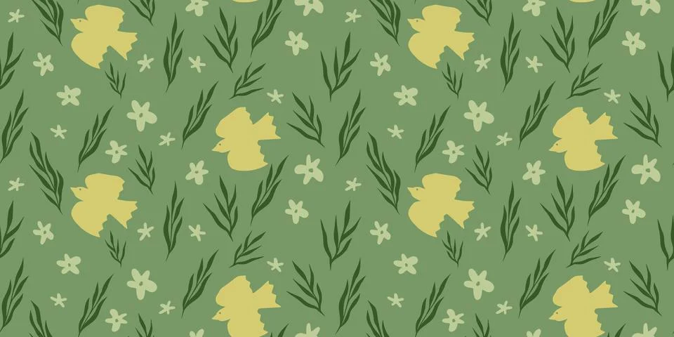 Boho organic pattern with cut botanical elements Illustrazione stock