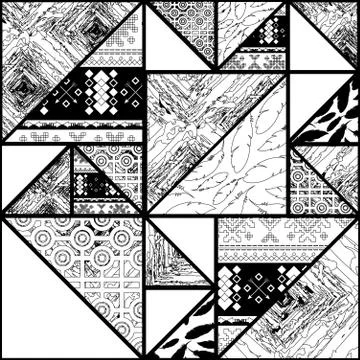 Boho outline background Stock Illustration