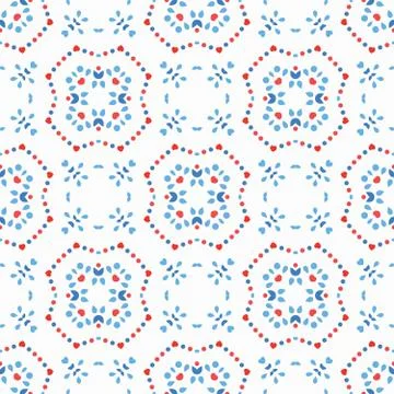 Boho Pattern Blue Background Stock Illustration