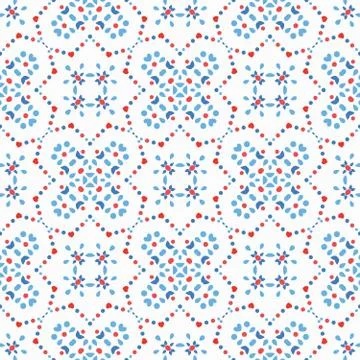 Boho Pattern Blue Flower Background Stock Illustration