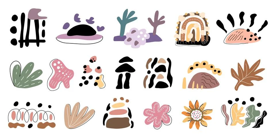 Boho patterns abstract elements  Illustrazione stock